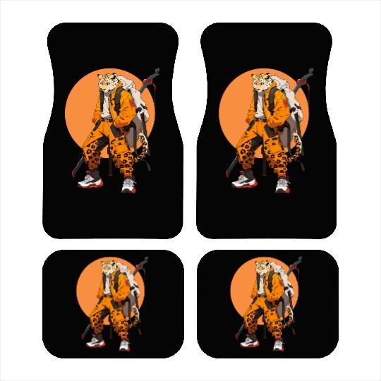 Ninja Samurai Katana Sword Cheetah Manga Car Mats