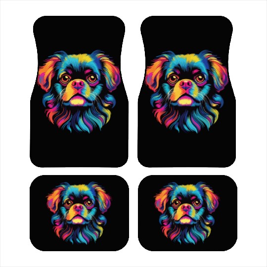 Watercolor Colorful Tibetan Spaniel Car Mats