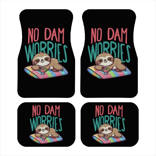 No Dam Worries Sloth on The Beach Relax Car Mats