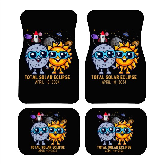 Total solar eclipse 4-8-2024: Sun and Moon love Car Mats
