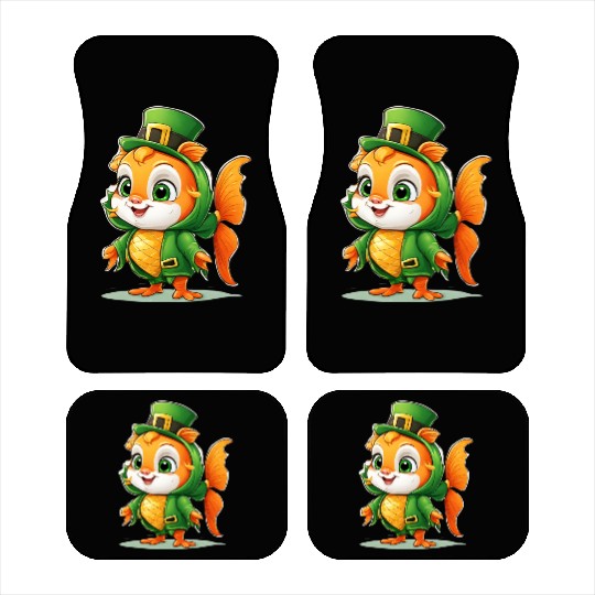 Lucky Fin: St. Patrick's Cute Fish Design Vibrant Car Mats
