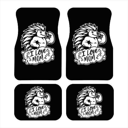 Porcupine I Love Mom Car Mats