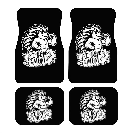 Porcupine I Love Mom Car Mats