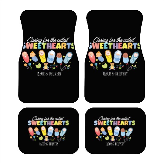 Caring For Cutest Sweethearts Postpartum Nurse Car Mats