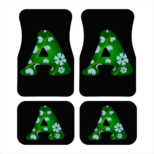 Monogram with capital letter A and bellflowers Car Mats