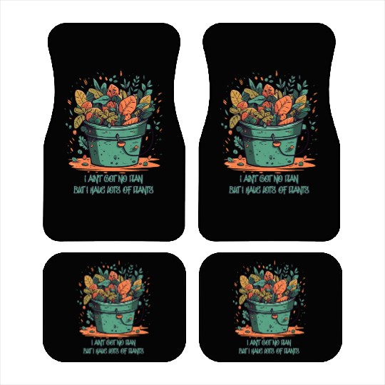 Bucket Overflowing with Plants Car Mats