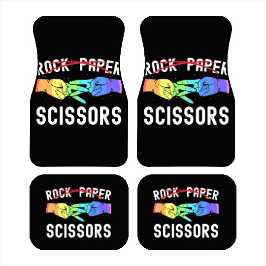 Lesbian Pride Rock Paper Scissors Funny LGBTQ Car Mats