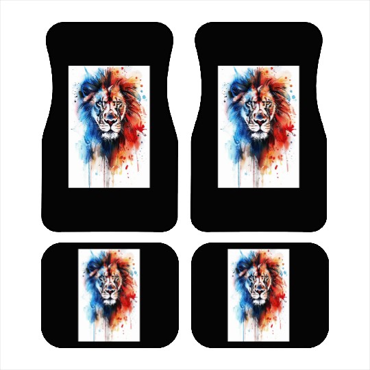 Lion Watercolor Car Mats
