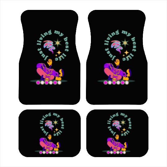 Purple Retro Hotdog Illustration Car Mats