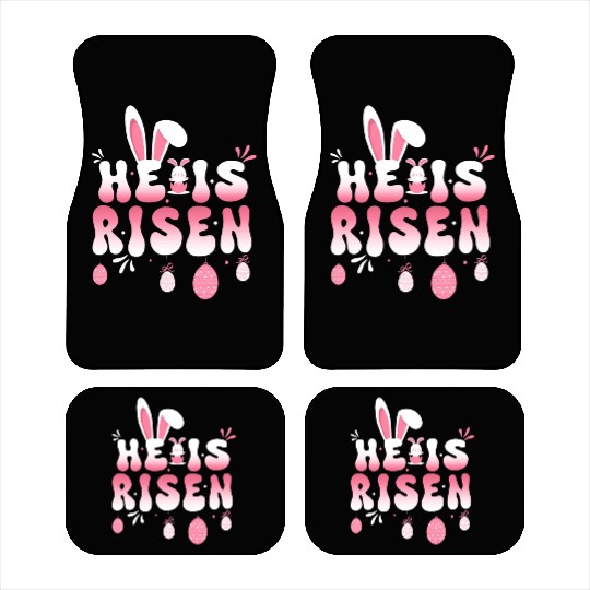 He Is Risen Easter Celebration Theme Bunny Eggs Car Mats