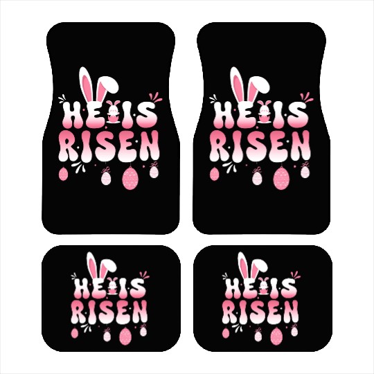 He Is Risen Easter Celebration Theme Bunny Eggs Car Mats
