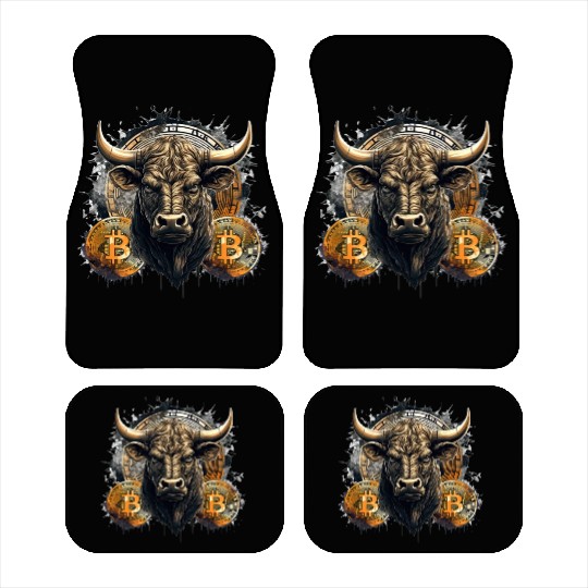 Crypto Bull Funny Blockchain Bitcoin Trader Car Mats