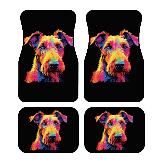 Watercolor Colorful Irish Terrier Car Mats