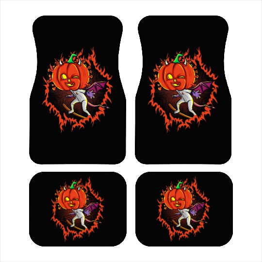The Witch Devil Pumpkin Head Car Mats