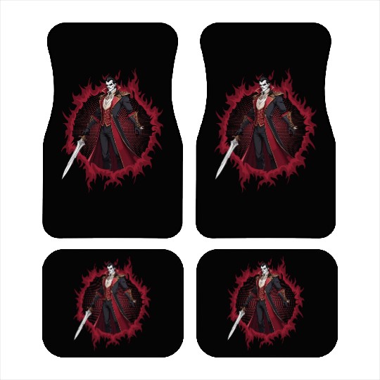 Vampire Lord With Halftone Background Car Mats