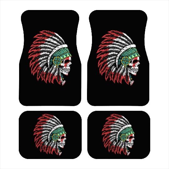 Indigenous Native American Skull Skull Head Car Mats