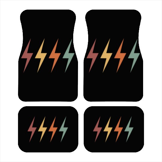 retro vintage colourful lightning Bolt Car Mats