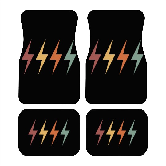 retro vintage colourful lightning Bolt Car Mats