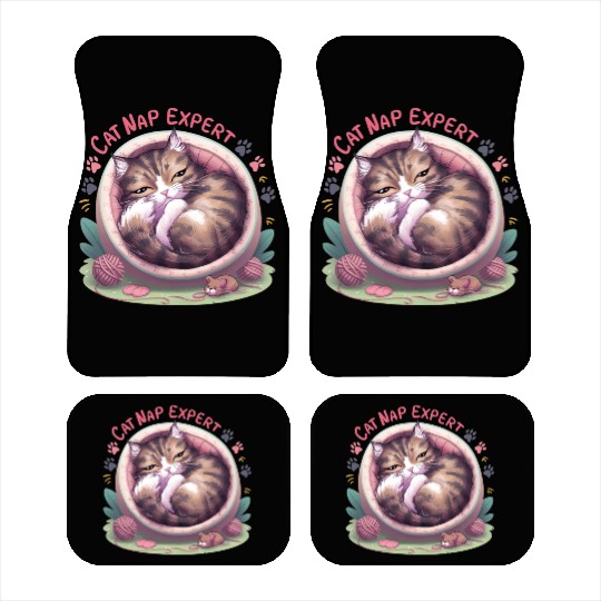 Cat Nap Expert - Funny Cat Outfit! Car Mats