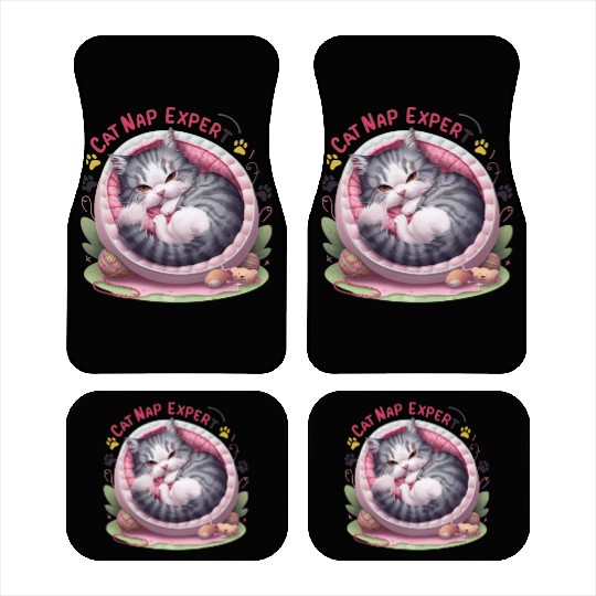 Cat Nap Expert - Funny Cat Outfit! Car Mats