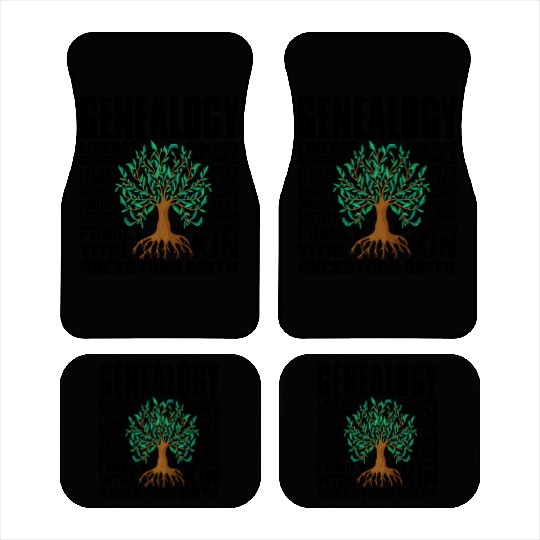 Genealogy Word Cloud Family Ancestry Genealogist Car Mats
