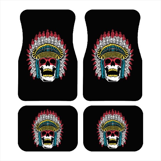 Indigenous Native American Skull Skull Head Car Mats