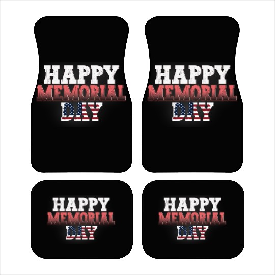 Patriotic Memorial Day Flag Design Car Mats