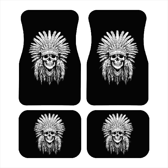 Indigenous Native American Skull Head Car Mats