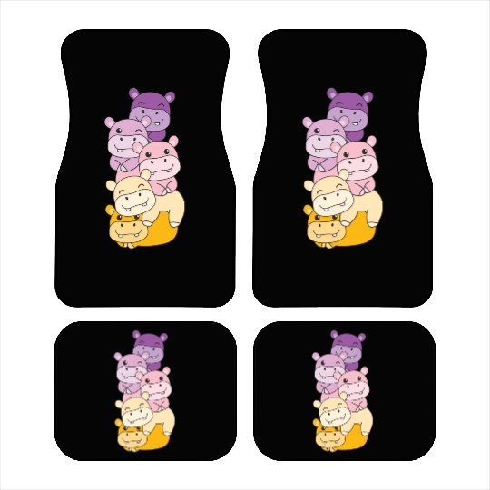 Trixic Flag Pride Lgbtq Cute Hippo Car Mats