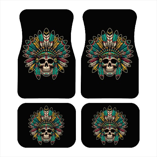 Indigenous Native American Skull Head Car Mats
