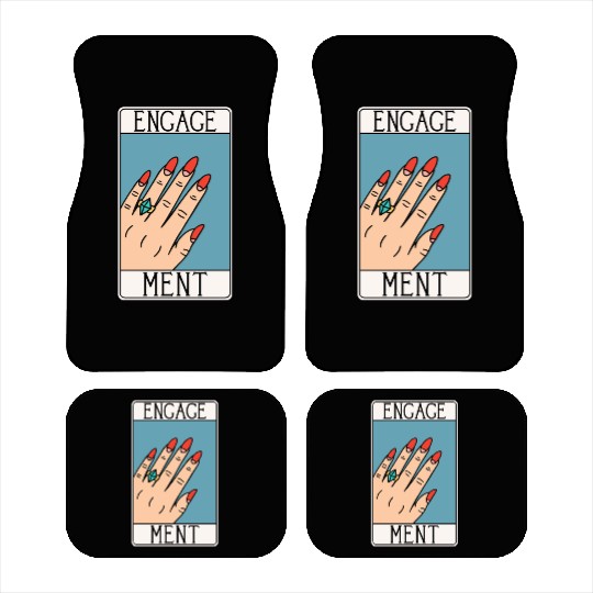 Engagement - Engaged Tarot Card - Wedding Proposal Car Mats