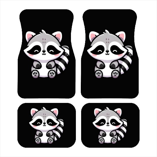 Cute Raccoon Cub Car Mats