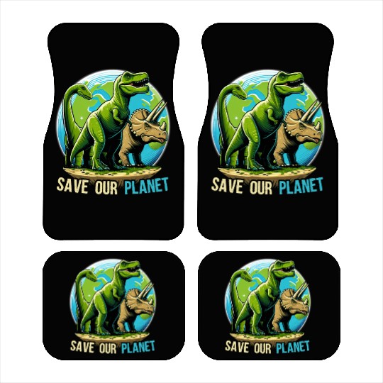 Save Our Planet Dinosaurs Kid Cute Earth Day Boys Car Mats