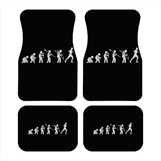 Evolution Running White Grunge Car Mats
