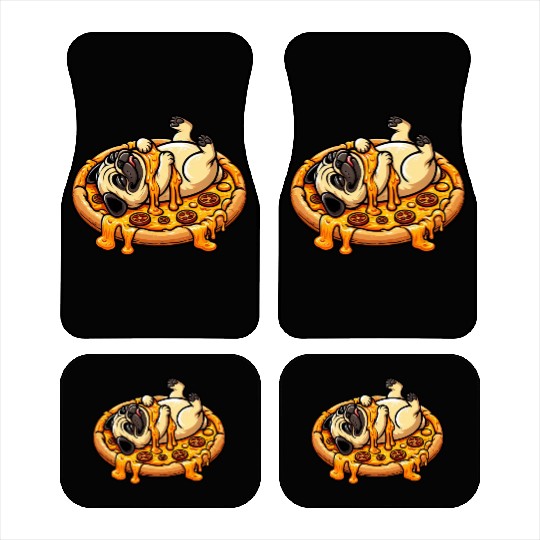 Pug & Pizza: A Cheese Celebration for Lovers Car Mats
