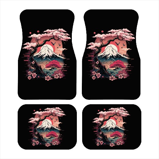 Japanese Sakura Garden Geisha Mount Fuji Cherry Car Mats