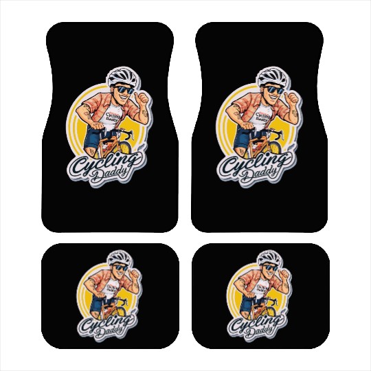 Cycling Daddy - Dad on bike - Father's Day Car Mats