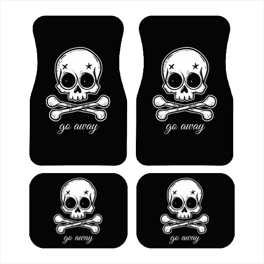Go Away | Skull and Crossbones Car Mats