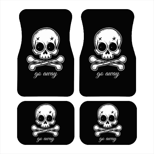 Go Away | Skull and Crossbones Car Mats