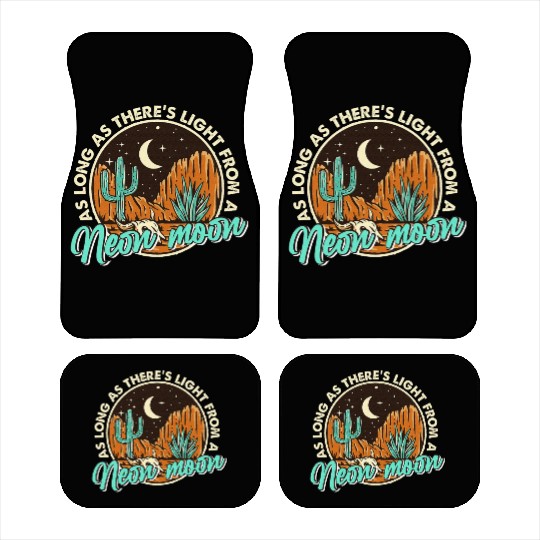 Neon Moon Cactus Country Mountain Western Cow Car Mats