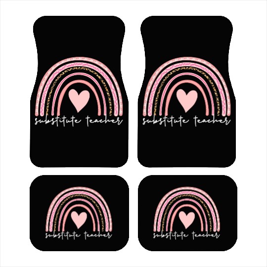 Substitute Teacher Boho Rainbow Back To School Car Mats