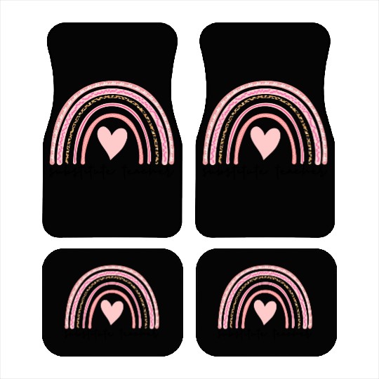 Substitute Teacher Boho Rainbow Back To School Car Mats