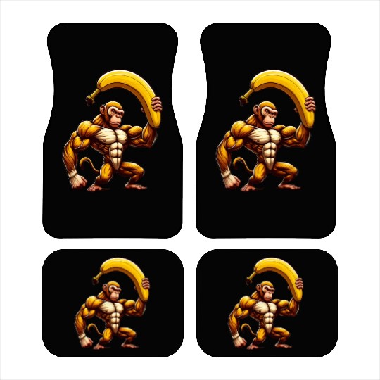 Musclemonkey with giant banana Car Mats