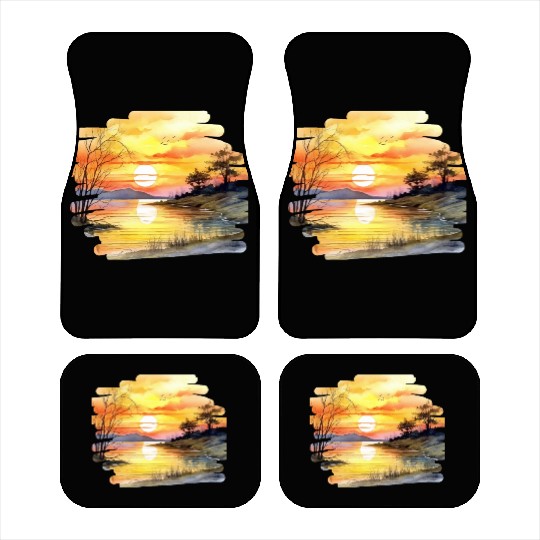 Sunset on the river Car Mats