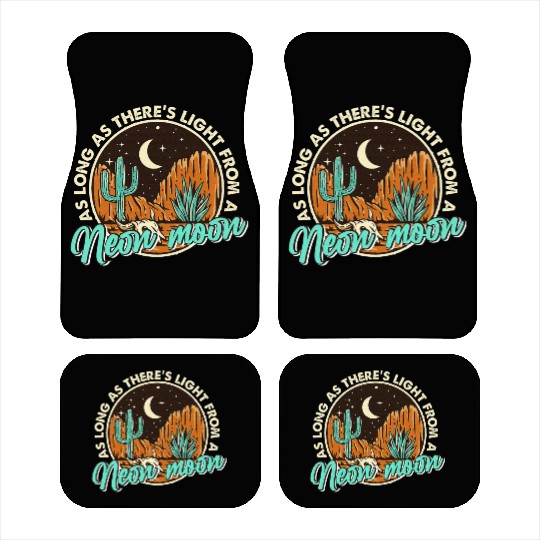 Neon Moon Cactus Country Mountain Vintage Retro Car Mats