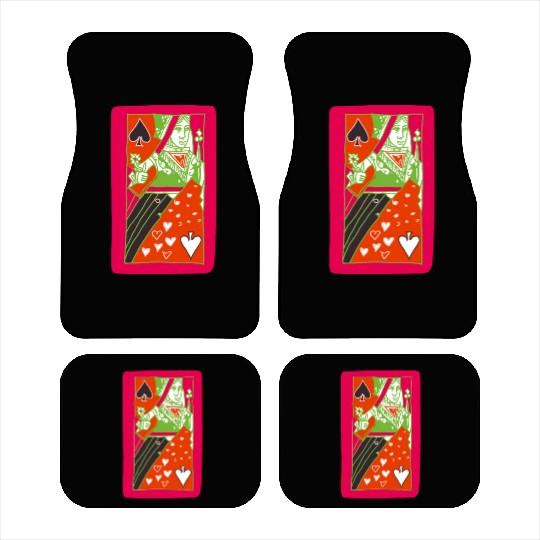 Red Queen Of Spades Playing Card Car Mats