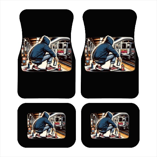 AI Teen in Subway Layup Underground- Masked Border Car Mats
