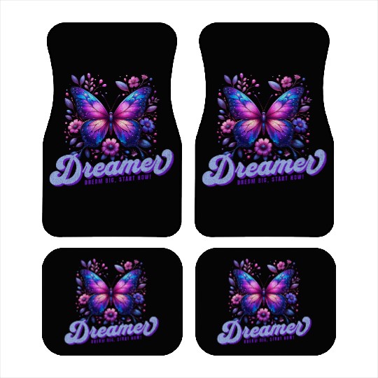 Dream Big, Start Now! Vibrant Butterfly Car Mats