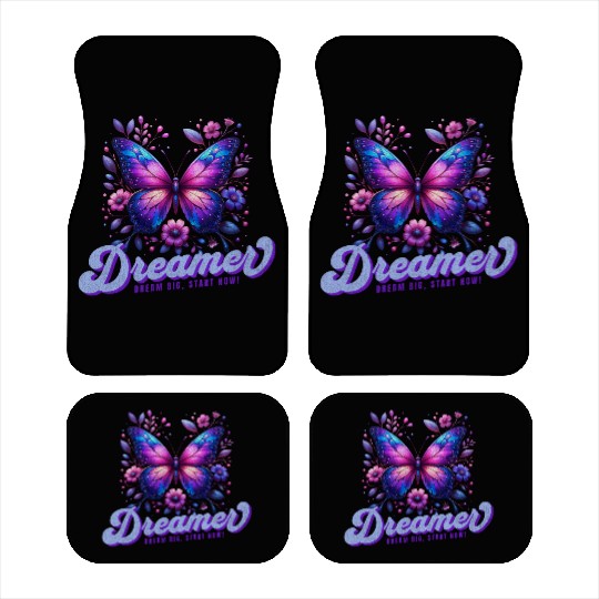 Dream Big, Start Now! Vibrant Butterfly Car Mats