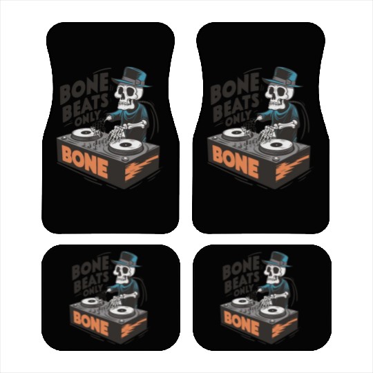 Bone Beats Only Vintage Skeleton DJ Mixing Music Car Mats